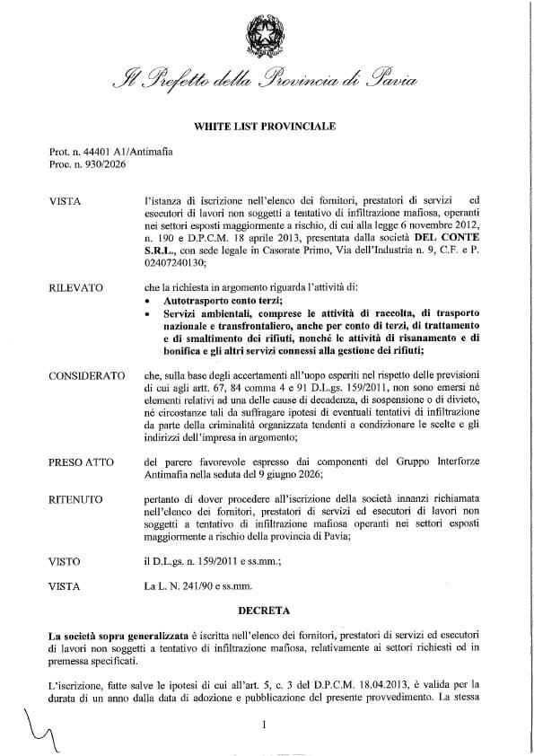iscrizione white list